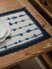 Chinese Blue And White Porcelain Floral Edged Placemats, Heat Insulating Table Mat For Plate, Pot, Bowl & Tableware, Home Dining Accessories - Multicolor - View 6