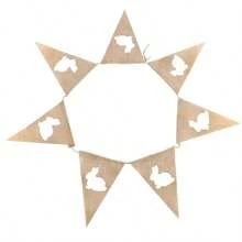 1/2 pièces Bannière de lapin, bannière de lapin en lin avec 7 pièces de bannière, fournitures de décoration de fête de Pâques