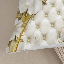 2 sztuki luksusowych poszewek na poduszki z wzorem retro kwiatowym, krótka pluszowa tkanina, odpowiednia do salonu i sypialni, sofa i krzesło, rozmiar: 45x45 cm (wkład poduszki nie jest dołączony)