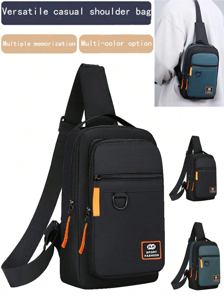 男女新款胸包男士斜挎包休闲牛津布背包胸包外卖适合青少年夏季休闲户外运动或度假旅行或毕业礼物或生日礼服配饰 - 彩色 - 查看 1