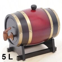 1pc 3L/5L Wooden Wine Barrel With Stand, Spigot And Stopper, Suitable For Aging Whiskey, Wine, Rum, Scotch, Customizable Whiskey Barrel, Mini Wooden Whiskey Barrel - Multicolor - View 14