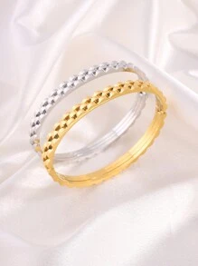 1 pieza de pulsera de acero inoxidable con engranaje y diseño de moda, joyería adecuada para hombres y mujeres para uso diario, festivales de música y fiestas