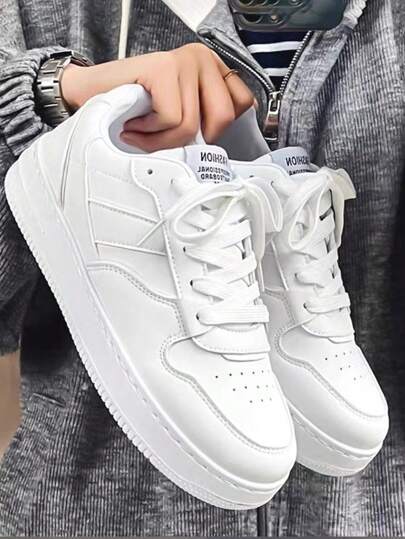 Zapatillas de deporte con cordones de la PU de la raya blanca de la manera de los hombres, zapatillas de deporte ocasionales de los hombres antideslizantes cómodas, zapatos de tenis de los hombres, convenientes para el diario ocasional, el trabajo y los deportes