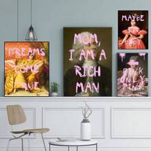 1 pieza Pared Arte Carteles Citas Vintage Decoraciones Vintage Damas Soplando Burbuja de Goma Arte Impresiones Mujeres Vintage y Citas de Grafiti Lienzo Pósteres Murales Medievales Interesantes, Arte de Lienzo, Alta Calidad, Sin Marco - Multicolor - Ver 4