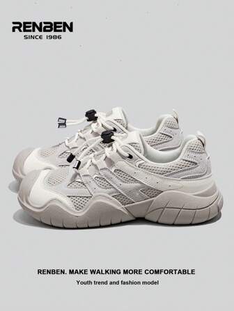 RENBEN 1 Pair Women's Thick Sole Hiking Shoes, 2025 Spring & Autumn New Outdoor Climbing Trekking Ugly-Cute Sporty Casual Sneakers