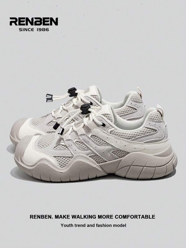 RENBEN 1 paire de chaussures de randonnée à semelle épaisse pour femmes, nouvelles chaussures de plein air pour l'escalade et le trekking au printemps et à l'automne 2025, style moche-mignon, chaussures de sport casual