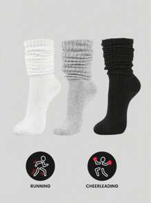 6 pares de calcetines casuales de punto para mujeres, calcetines con anillos para el cabello femeninos, calcetines con anillos para el cabello, calcetines redondos para mujeres