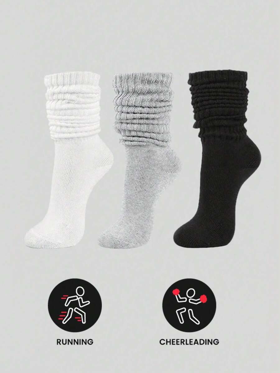 6 pares de calcetines casuales de punto para mujeres, calcetines con anillos para el cabello femeninos, calcetines con anillos para el cabello, calcetines redondos para mujeres