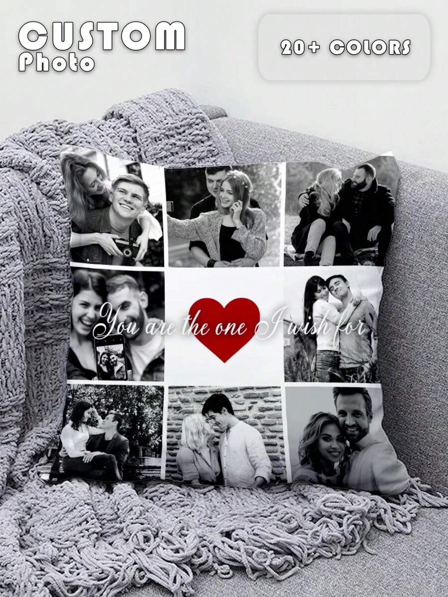 Customizable Double-Sided Printed Pillowcase DIY Pattern Sofa Cushion Cover Home Decor Personalized Gift - Black - View 1
