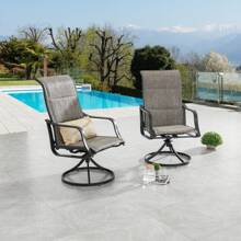 Patio Festival Outdoor Metal Swivel Dining Chair (2-Pack)