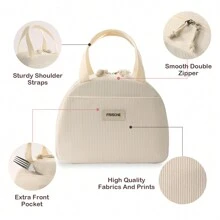 GODWOODS Insulated Black Daisy Lunch Bag For Women Men, Lunch Containers Reusable High Capacity Lunch Tote Bags For For Work Picnic Toiletry Bag Travel Wash Bag Toiletry Travel Bag Makeup Storage Beach Beach Bag Vacation Holiday Essentials School Supplies Travel Essentials Ladies For College Dorm Bathroom Bag For School School Accessories School Stuff