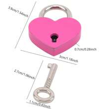 Vintage Mini Personalized Heart-Shaped Padlock With Key, Travel Luggage, Diary, Cabinet, Couple Lock Set