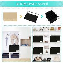 LUVHOMEE - Organizador de zapatos para clóset, se adapta a 16 pares, contenedores de almacenamiento grandes para zapatos, contenedores plegables transparentes con soporte inferior, soporte para - Negro - Ver 7
