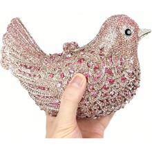 Rhinestone Bird Clutch Purse Women's Full Crystal Evening Bag For Wedding Party Handbag - 粉色 - 查看 2