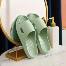 Men's Summer Home Indoor Slippers, Soft Bottom Comfortable EVA Material, Solid Color, Open Toe, Casual Simple, Indoor & Outdoor Anti-Skid Anti-Odor Antibacterial Foot Care, Unisex