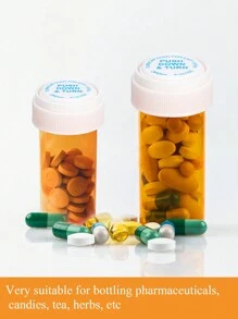 A Set Of 10PCS/5PCS/2PCS/1PC Multi-Purpose Drug Dispensing Bottles With Lids, Yellow, Sealed And Moisture-Proof, 50/30ml Capacity Circular Press Cap Capsule Bottles, Suitable For Storing Capsules, Tablets, Vitamins, And Candies, Suitable For Travel Packaging , Or Home Use