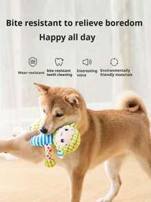 3PCS Mixed Design Squeaky Dog Lover And Dog Mom Love Toys - Funny Plush Chew Toys, Battery-Free, Various Cute Designs, Suitable For Dental Care & Boredom Relief, Fit All Size Dog Lover And Dog Mom Loves