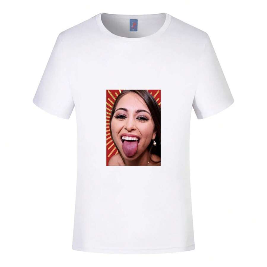 Riley Reid T-Shirt Adult Men Women Summer Fashion Printed Clothing Casual Streetwear Cotton Tops - 白色 - 查看 1