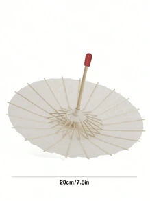 1 pieza Parasol blanco DIY, sombrilla nupcial, decoración de boda, regalo creativo para cumpleaños, enfriamiento de verano, playa, viaje, selecciones de primavera y verano, regalos para damas de honor, decoración de habitación, decoración de dormitorio, playa, viaje, para hombres, para mujeres, vacaciones - Blanco - Ver 6