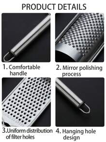 1 Multifunctional Silk Eraser, Potato And Radish Slicer, Stainless Steel Multifunctional Slicer, Potato Shredder Slicer, Kitchen Vegetable Slicer, Polishing And Shaving Tool, Hand Guard, Vegetable Slicer, Scraper, Lemon Slicer, Cheese Grinder, Cheese Slicer, Multifunctional Stainless Steel Garlic Slicer, Ginger Chopper,