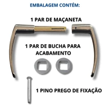Maçaneta Porta Alavanca Cromada 80mm Masaneta de Porta Banheiro Macaneta Porta de Quarto Massaneta - Branco - Visão 3