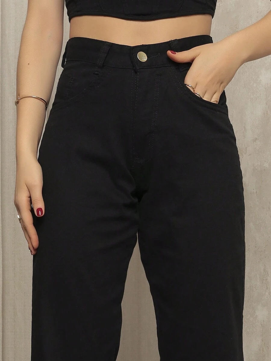 Calça Feminina Wide Leg Slim Fit Moderno Moda Casual