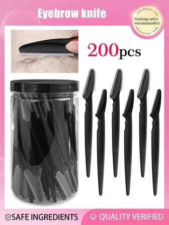 200件套眉毛剃刀套装，去角质磨皮工具，面部和身体毛发修剪器，长柄眉形修整器，女性脱毛工具，身体毛发修剪器和面部眉毛剃刀套装，带精密刀盖的长柄刀片，适合旅行的女性眉形修整工具，眉毛/面部毛发清洁。1/2/3/10/12/20/30/60/100件装，化妆品，便宜，房间装饰，梳妆台，旅行，卧室，化妆配件，眉毛剃刀，便宜，圣诞礼物，化妆品，化妆工具，便宜货，礼物，女士礼物，圣诞礼物