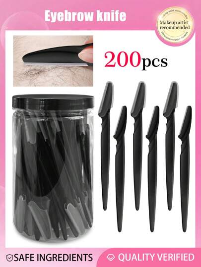 200pcs Eyebrow Shaving Razor Set, Exfoliating And Dermabrasion Tool, Face And Body Hair Trimmer, Long-Handled Eyebrow Shaper, Female Hair Removal Tool, Body Hair Trimmer And Face And Eyebrow Razor Set, Long-Handled Blade With Precision Cover, Female Eyebrow Shaping Tool Suitable For Travel, Eyebrow/Facial Hair Cleaning.1/2/3/10/12/20/30/60/100pcs,Makeup,Cheap,Room Decor,Vanity,Travel,Bedroom,Makeup Accessories,Eyebrow Razor,Cheap,Stocking Stuffers,Makeup,Makeup Tools,Cheap Stuff,Gifts,Gifts For Women,Christmas Gifts