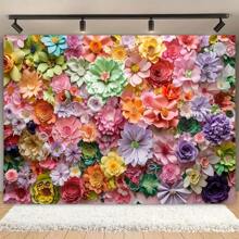 1pc Colorful Floral Paper Flower Photography Backdrop - Handmade Art, Suitable For Birthday, Wedding Party Decoration, Photo Studio Props, Indoor/Outdoor Banner, Floral Decor - 1PCS - View 3