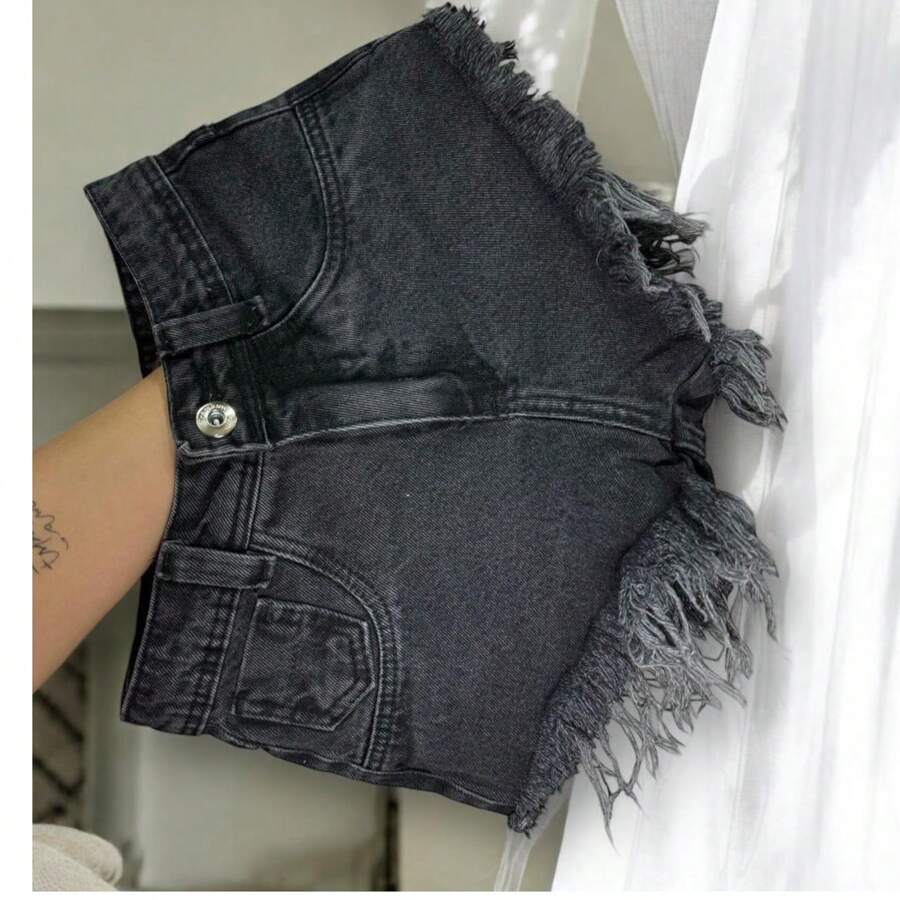 Women's Destroyed Jeans Shorts - Perfect For All Occasions - 灰色 - 查看 1