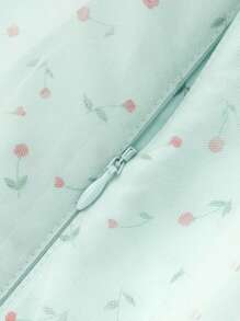 Balabala 女孩碎花薄紗連衣裙，幼兒甜蜜春季服裝 - 綠色調 - 查看 7