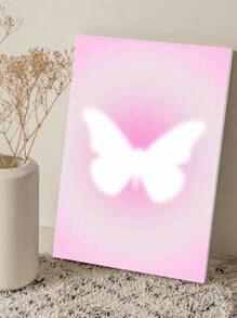 1 幅粉色带框帆布墙面艺术海报现代简约艺术蝴蝶版画墙壁装饰画适合女性女孩卧室客厅大学宿舍装饰带框 - 彩色 - 查看 9