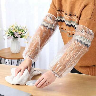 50/100/200pcs/Pack Disposable Plastic Covers, Waterproof, Oil-Proof, Dust-Proof Transparent Plastic Covers, Suitable For Catering, BBQ, Household Cleaning