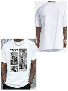 Personalized Photo Customized T-Shirt For Men, Spring/Summer, Customized Patterns - Upload Your Photo/Couple/Family/Pet/Best Friend, Input Your Text/Name/Message/Fun Texts/Blessings, Black Tee, Holiday Gift, Anniversary Gift, Company Team Building Uniform, Music Festival Outfit, Gift For Him, Short Sleeve, Party Wear Ornamental,Dawg Stylish,Fashion,Hipster,Contracted,Easy Costume,Modest Fashion,Minimal Chic,Casual Custom,Unique,Personalized Ideal Gifts For Him Family,Boyfriend,Friends,Children For Anniversaries,For Birthdays,For Holiday/Vacation