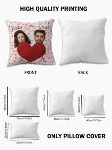 1 capa de almofada personalizada com nome/foto impressa, presente de aniversário de casamento para casal, decoração para casa, impressão de um lado, sem enchimento. 1 capa de almofada personalizável, capa de almofada personalizada faça você mesmo, decoração para casa, capa de almofada quadrada para casamento, animal de estimação, bebê, dia das mães, presente impresso, amor, macia, personalizada, única, presente ideal personalizado para ele/ela, namorado, namorada, pai