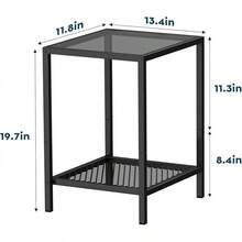 SAYGOER Mesa de centro de vidrio, pequeña y moderna, mesas centrales cuadradas simples para sala de estar, 67.82 x 67.82 x 39.88, gris negro - Cristal Gris - Ver 10