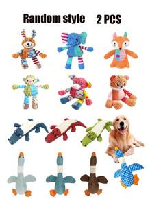 3PCS Mixed Design Squeaky Dog Lover And Dog Mom Love Toys - Funny Plush Chew Toys, Battery-Free, Various Cute Designs, Suitable For Dental Care & Boredom Relief, Fit All Size Dog Lover And Dog Mom Loves