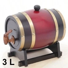 1pc 3L/5L Wooden Wine Barrel With Stand, Spigot And Stopper, Suitable For Aging Whiskey, Wine, Rum, Scotch, Customizable Whiskey Barrel, Mini Wooden Whiskey Barrel - Multicolor - View 11