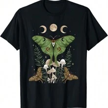 Fairy Grunge Fairycore Aesthetic Goth Luna Moth Mushroom T-Shirt