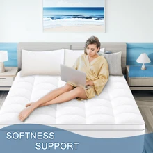 JustLet Extra Thick Mattress Pad Cover With 8-21 Inch Deep Pocket, Overfilled With Polyester For Back Relax, Breathable Quilted Fitted Design - 白色 - 查看 4