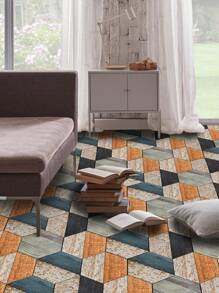 11 piezas de baldosas de piso autoadhesivas hexagonales con textura de madera, impermeables y antideslizantes para decoración del hogar, baldosas hexagonales entrelazadas de 7.83*9.06 pulgadas/19.9*23 cm, baldosas de piso autoadhesivas para sala de estar, decoración de habitaciones, cocina