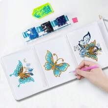 1 套，蝴蝶和爱 5D 钻石画套件 - DIY 水晶钻石马赛克壁挂收纳袋，可折叠收纳袋，适用于卧室、书房、衣柜、厨房 - 多色 - 查看 8