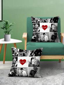 Customizable Double-Sided Printed Pillowcase DIY Pattern Sofa Cushion Cover Home Decor Personalized Gift - Black - View 5