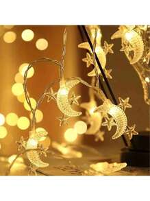 1Pc Warm Color LED Waterproof Star Light String, Full Sky Star String Light Battery Powered -1.5m 10LED/2m 20LED/3m 20LED, Suitable For Decorating Trees For Weddings, Camping, Birthday Parties, Home Terrace Decoration Lights, Best Gifts For Birthdays, Gardens And Balconies, DIY Walls