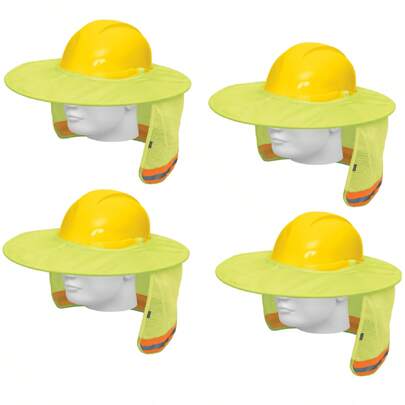 TRUPER KIT 4 PZ-Protector solar plegable para casco, verde con reflejante