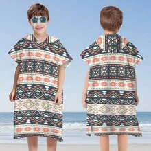 1 Peça Roupão de Banho Infantil, Roupão de Praia Infantil para Bebês e Crianças Pequenas, Toalha de Banho com Capuz de Microfibra Usável, Tartarugas, Flamingos, Unicórnios, Degradês, Rosquinhas, Listras, Tema de Palma, Casamento de Verão, Decoração de Casa de Banho, Volta às Aulas