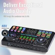 Podcast Equipment Bundle Audio Mixer All-In-One Podcast Production Studio With 3.5mm Microphone For Live Streaming, Podcast Recording, PC, Smartphone, DJ MaonoCaster Lite (AU-AM200-S1),Podcast Equipment Bundle, Audio Interface With Studio Condenser Microphone For Smartphone & PC, Plug-And-Play Live Sound Card, Perfect For Streaming, Singing, And Gaming For Computer Recording, Game Voice Communication, High-Quality Sampling, Home Use - màu đen - Xem 10