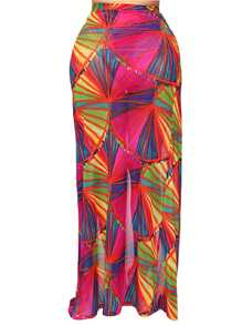 Women Three-piece Bikini with Halter Neck Design Personality Colorful Print Summer Clothing - Como se muestra en la figura - Ver 8