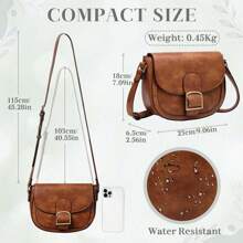 VASCHY Crossbody Bag For Women, Fashion Black Cross Body Bag Small PU Leather Shoulder Bag Ladies Phone Purse Handbag With Adjustable Shoulder Strap,Black - Brown - View 5