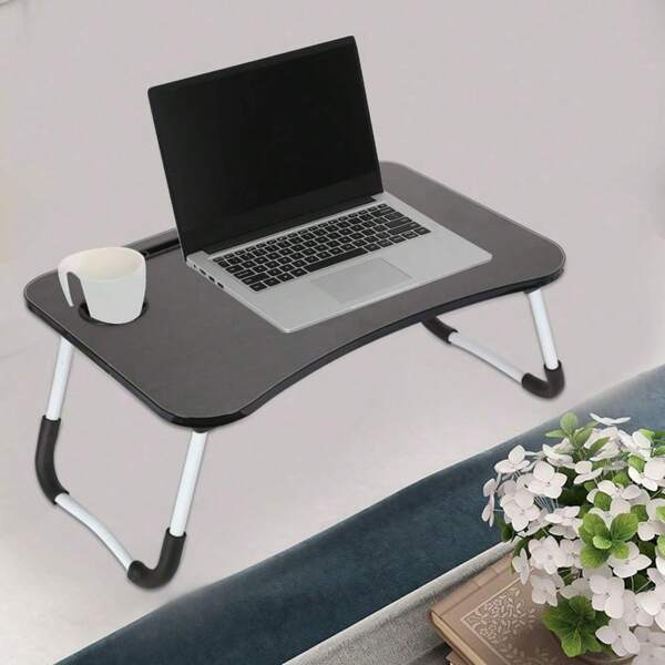 Table Stand Folding Desk Bed Computer Adjustable Portable Sofa Tray Notebook Stand Reading Holder For Couch Floor (Black)